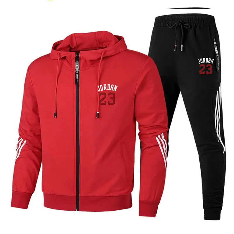 

New Tracksuit Three bars Set Men Sportswear set Track suit Male Sweatshirt Sweatpants Fashion Street Student suit Two-piece Sets