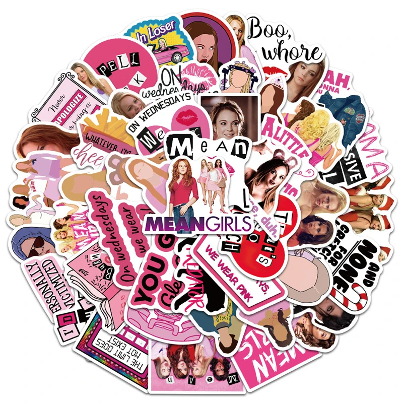 

50pcs Mean Girls Cartoon Animation Sticker ForComputer Motorcycle Skateboard Guitar Toy Game Machine Children Gift
