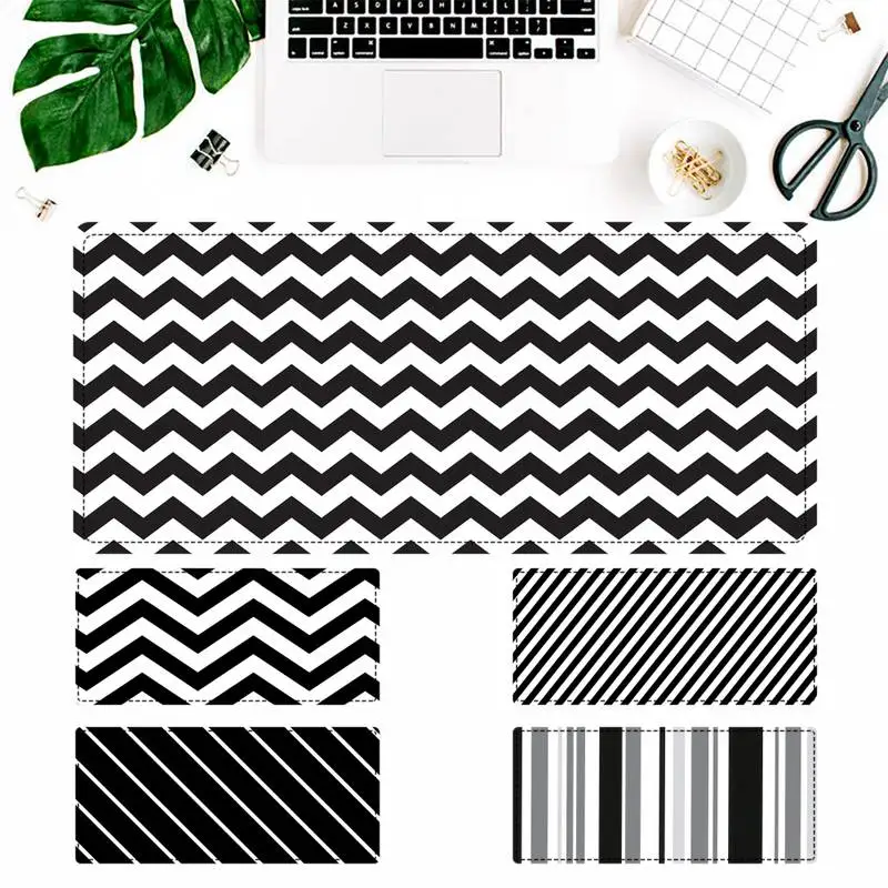 

Promotion Black and White Striped Tile Gaming MousePad Large Big Mouse Mat Desktop Mat Computer Mouse pad For Overwatch