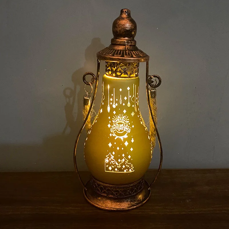 

Vintage Style Decorative Lantern LED Oil Lamp Indoor Lanterns for Home Hotel Christmas C44