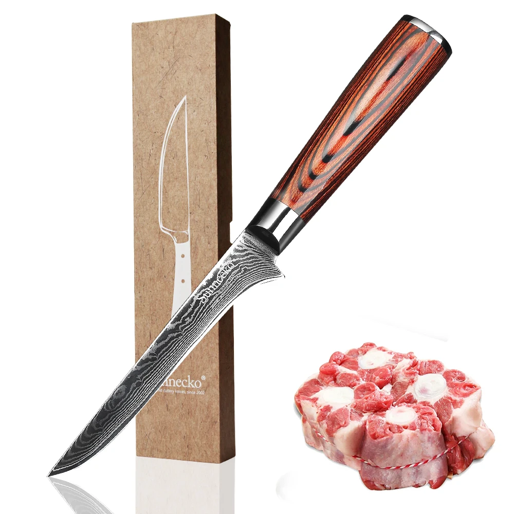 Набор кухонных ножей SUNNECKO нож шеф-повара Santoku 73 слоя дамасская сталь режущий