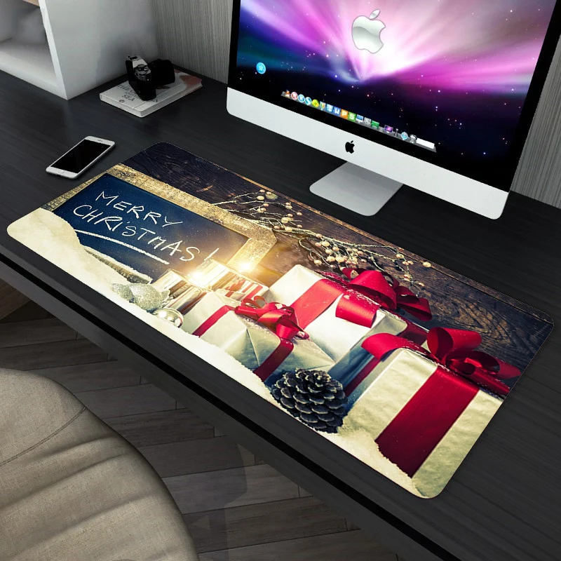 

DIY large mouse pad USES rubber anti-skid wear, office mouse pad lock seam border water Christmas design