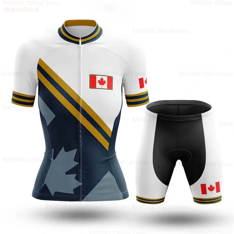 2021 Канада Женская велосипедная форма летняя Велоспорт Джерси Комплект Высокое