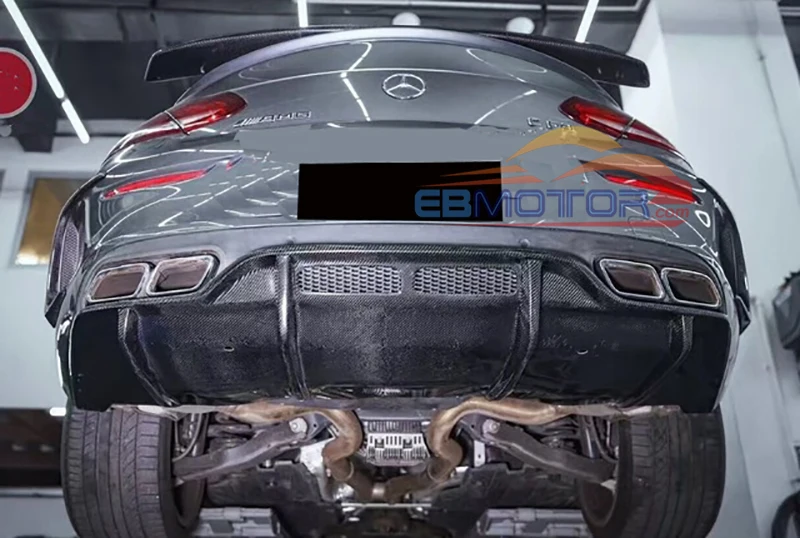 Диффузор заднего бампера из настоящего углеродного волокна для Mercedes Benz C Class W205 C63