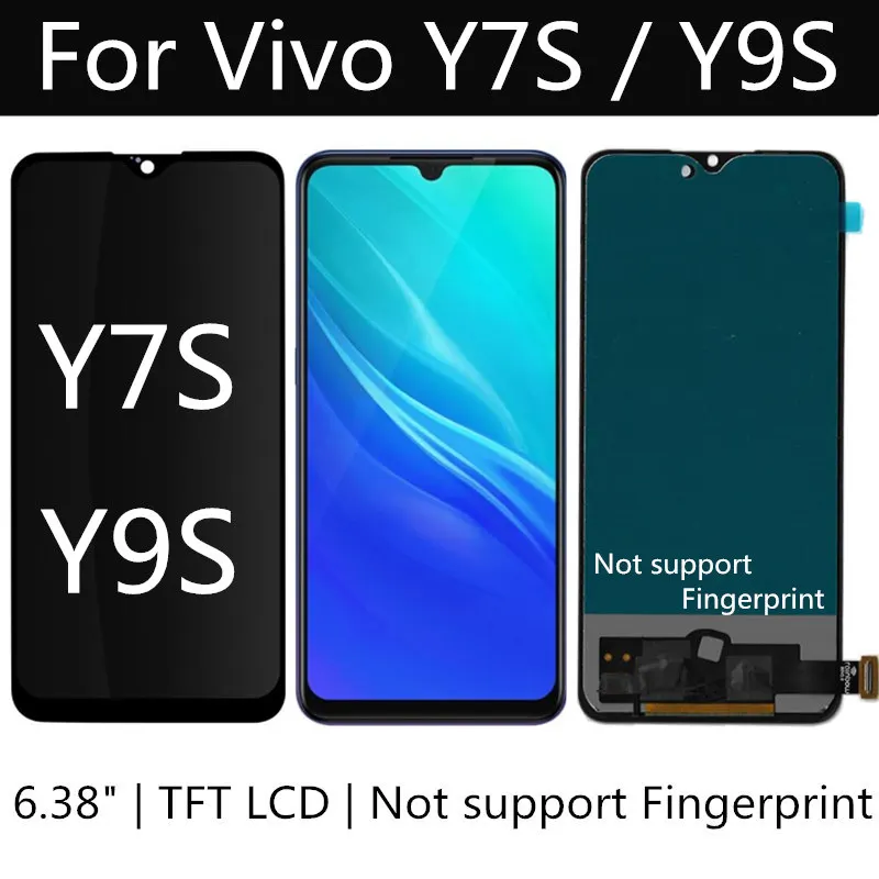 6 38 ''TFT ЖК дисплей для Vivo Y9S / Z5 Y7s Дисплей кодирующий преобразователь сенсорного