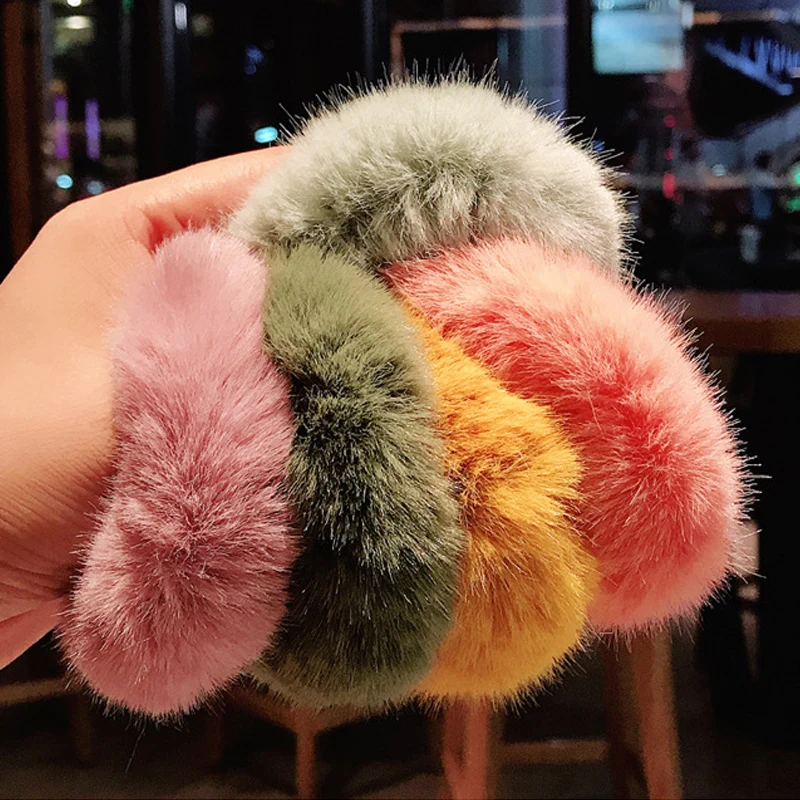 Упругие резинки для волос с простым сплошным мягким плюшевым узлом, декорированными детскими аксессуарами, фруктовые салатные завязки на голову.