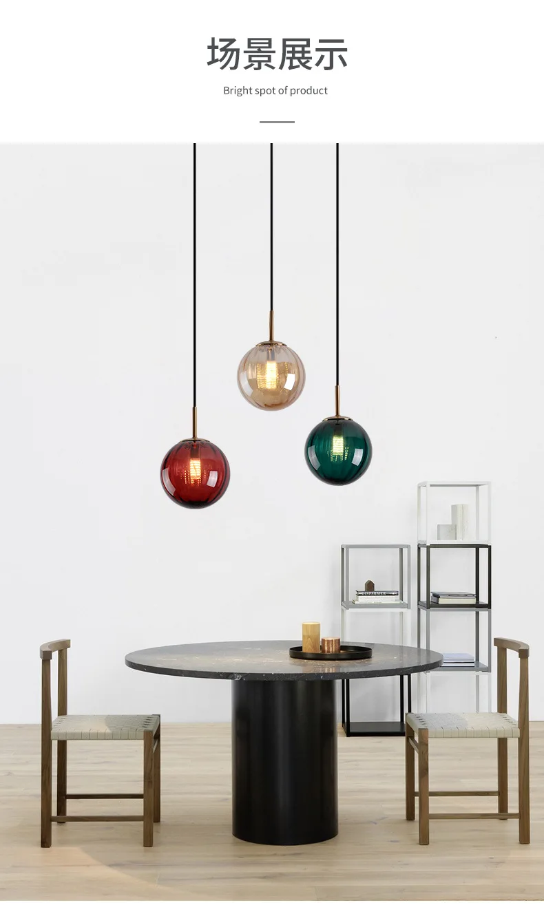 Скандинавский блеск кулон деко дом кристалл гостиная ресторан украшение дома E27