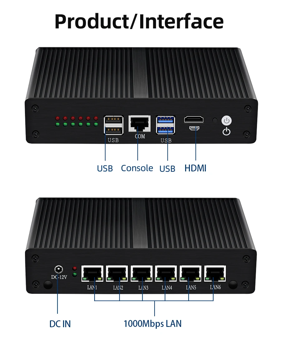 Брандмауэр маршрутизатор мини ПК Intel Core i3 4010U 5010U Celeron 2955U 6 LAN Intel ie11at Gigabit Ethernet безвентиляторный HDMI WiFi 4G LTE