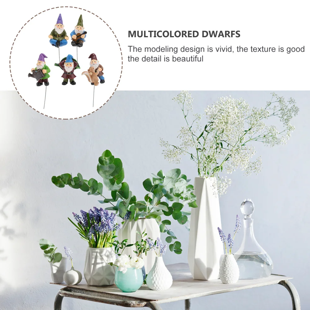 

5Pcs Resin Dwarf Cake Ornaments Garden Dwarf Ornaments Resin Dwarf Crafts