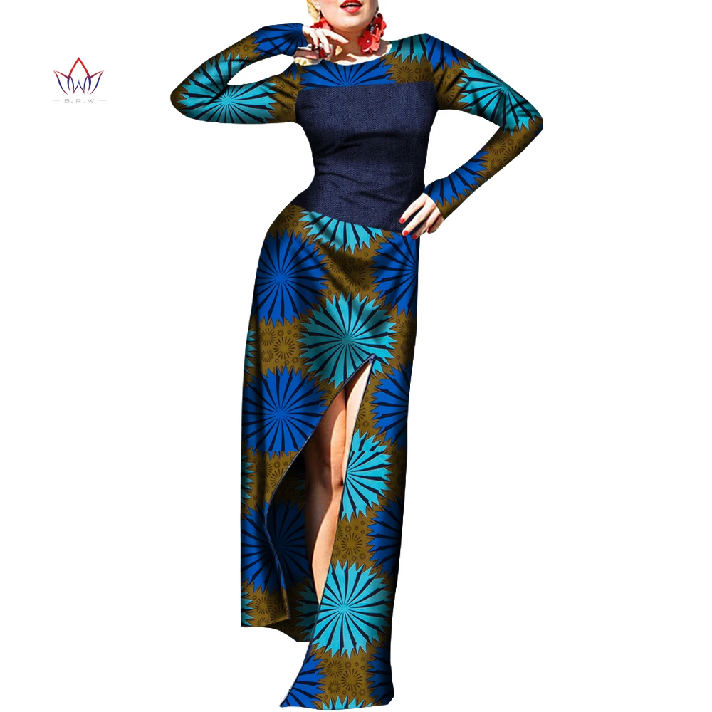 

2021 new African nigerian dresses for women Plus Size fall clothes for women full sleeve Party Africa ladies long gown WY4584