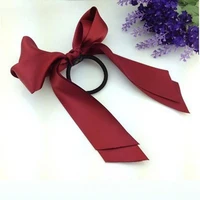 sweet double layer satin solid color bow hair tie hair rope hair accessories