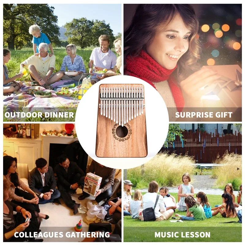 

17 Keys Kalimba Musical Instrument mahogany Wood Thumb Finger Piano African Mbira with Tuning Tool Sticker for Beginner Kids