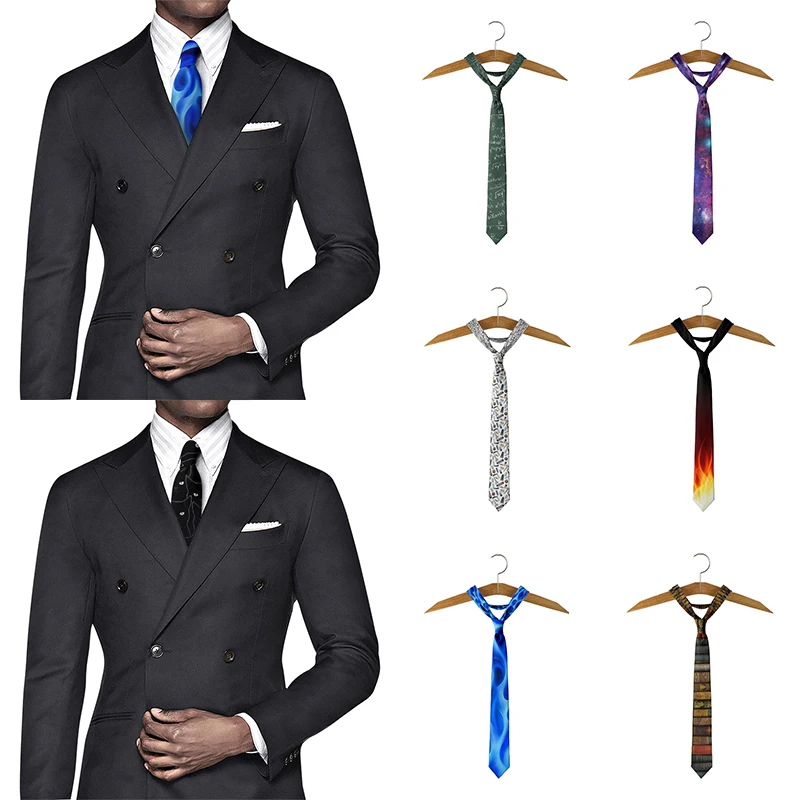 Corbata de gato divertida para hombre, diseño creativo, calavera con llama, estampado de letras, corbata de poliéster, accesorios de traje de camisa de fiesta de negocios informales