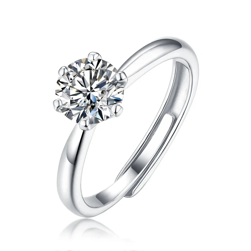 

Moissanite Ring For Women 925 Sterling Silver 18K Plated 1 Ct D Color Diamond Jewelry Wedding Party Anniversary Lady Gift