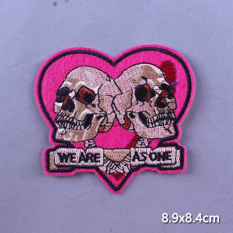 

Punk /skull Patch For Clothing Iron on Embroidered Patches For Clothes Appliques For Jean Jacket Badges Rock Letter Patch Stripe