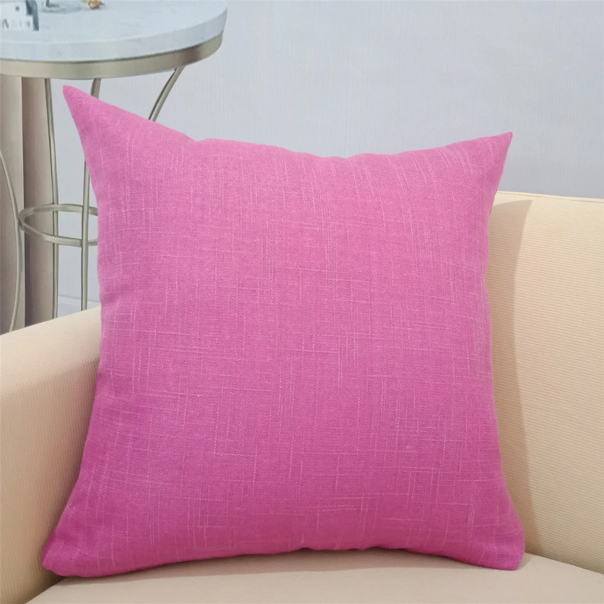 Однотонная декоративная наволочка из хлопка и льна 18 &quot/24&quot