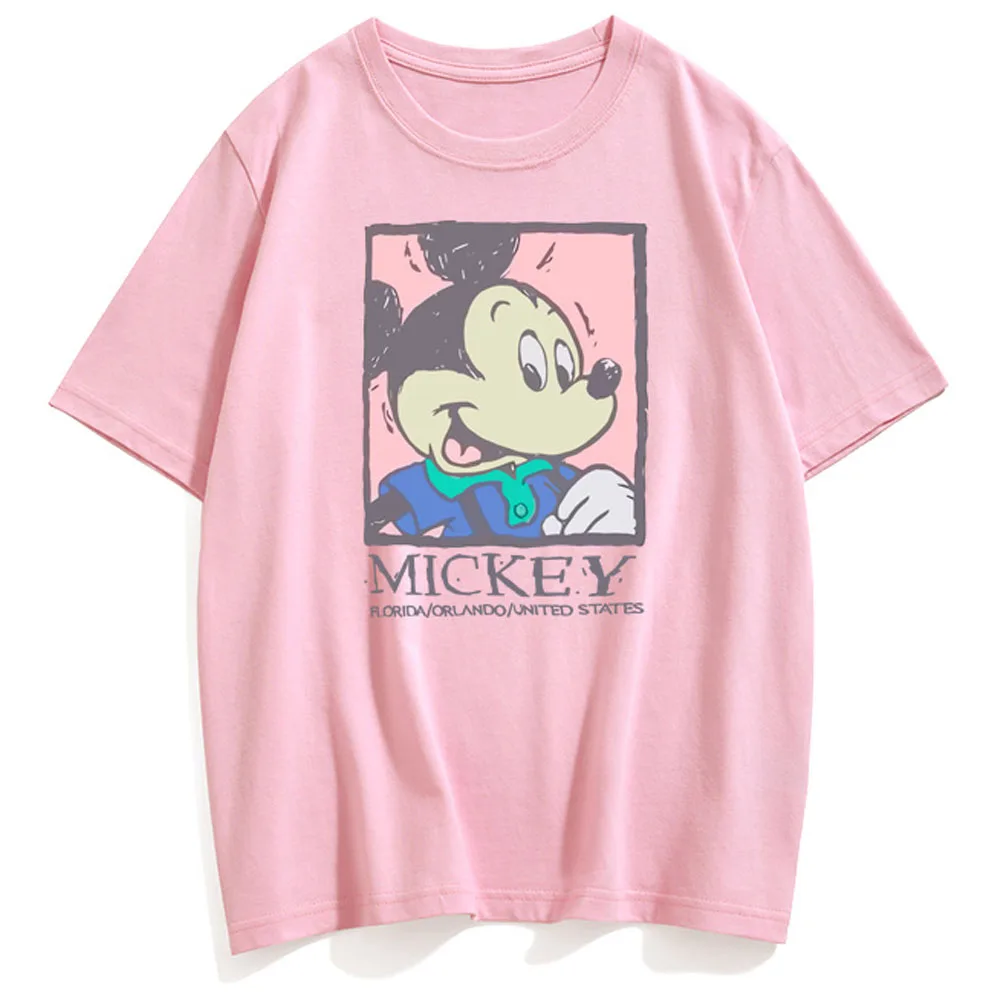 Повседневный пуловер с круглым вырезом и мультяшным принтом Микки