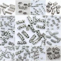 27 styles tibetan silver tube beads metal spacer diy beads tube charms for jewelry making 2050100pcs