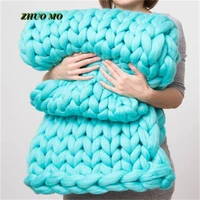 new quality acrylic chunky knitted blanket hand weaving photography props blankets soft knitting blankets spring autumn gift