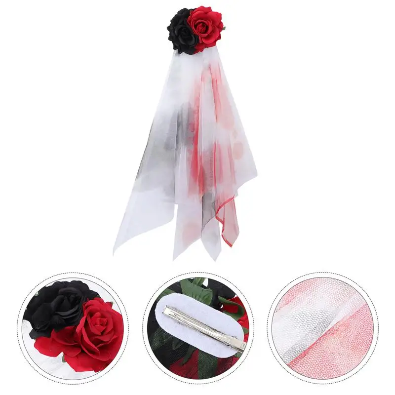 

1Pc Witch Cosplay Veil Hairpin Creative Halloween Hairband Chic Party Hair Decor