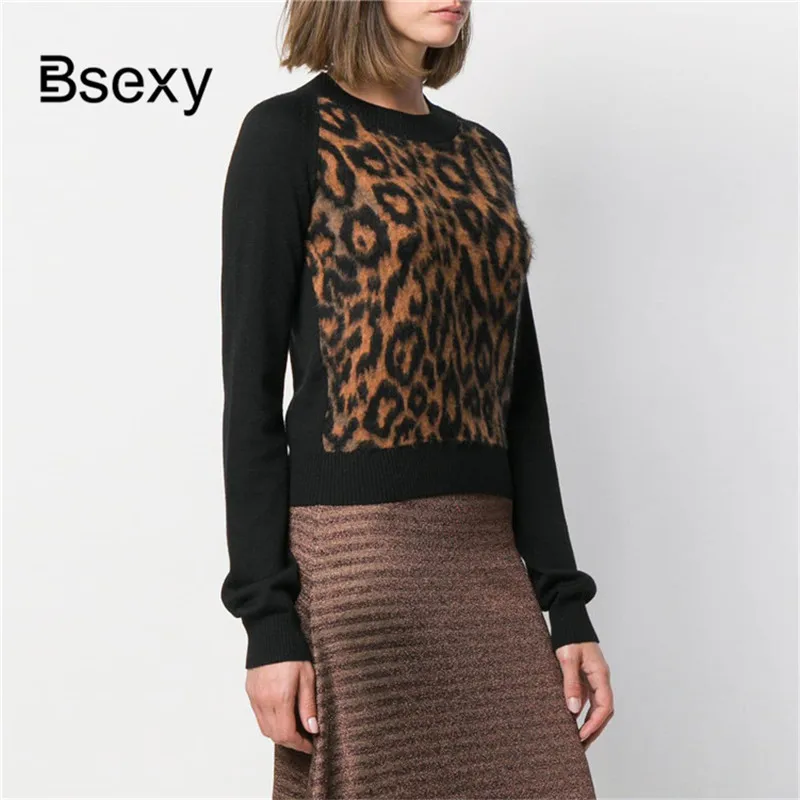 Streetwear Leopard Print Sweater Women 2019 Autumn Winter Fashion Long Sleeve Befree Knitted Sweaters and Pullovers For Ladies | Женская