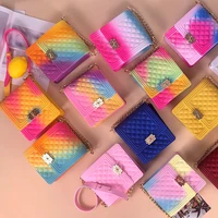 pvc summer jelly bag mini crossbody bags for women 2020 rainbow color womens handbags and purses graffiti messenger phone bags
