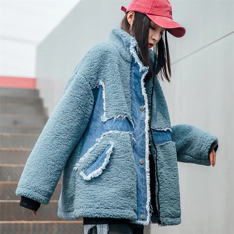 Женское кашемировое толстое теплое пальто из овечьей шерсти Осень-зима мягкие