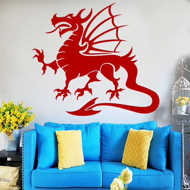 Flying Dragon WallPaper Home bedroom Decoration Accessories Removable Living Room Wall Art Stickers kidsroom decor | Дом и сад