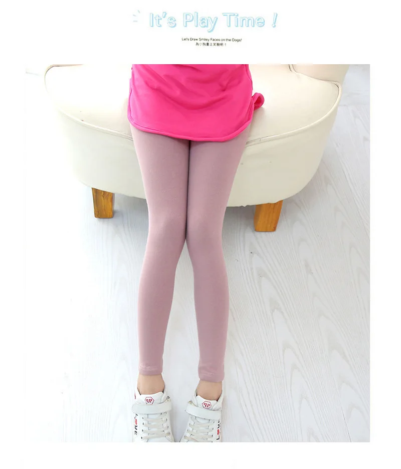 Детские узкие брюки карандаш для девочек осенние черные леггинсы Зимние теплые