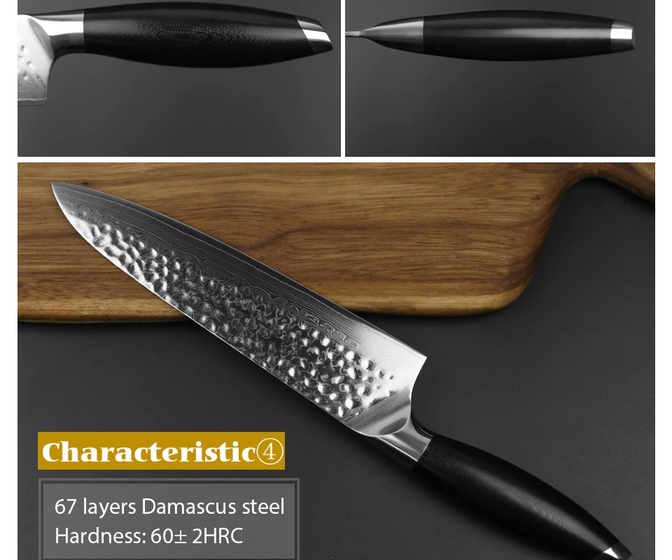 XINZUO " дюймовый нож Gyuto 10Cr15CoMoV японский Дамасская сталь Newarrival кухонные инструменты поварские ножи G10 Ручка