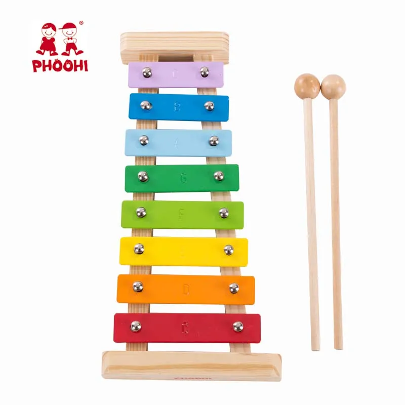 Детский деревянный разноцветный обучающий музыкальный инструмент ударная