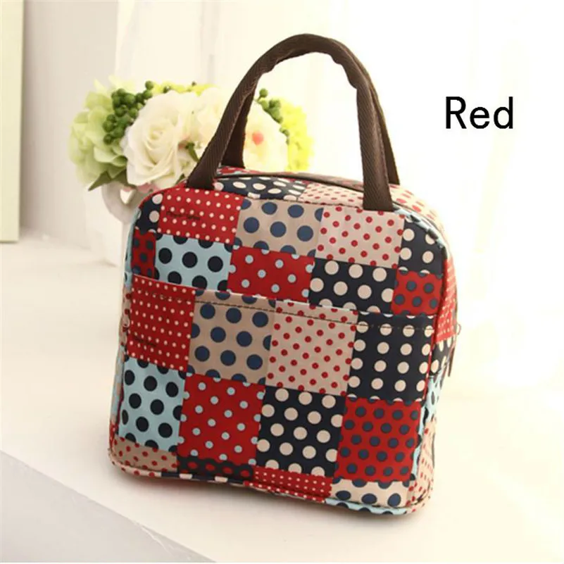 Новый ланч-мешок для пикника Термосумка пищи цветочный узор портативный