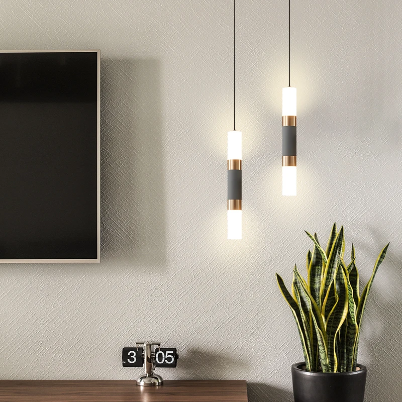 

Bedroom Bedside Gray Pendant Lamp 5W 10W Modern Ceiling Hanging Lights for Kitchen Island Living Room Dining Room Bar Office