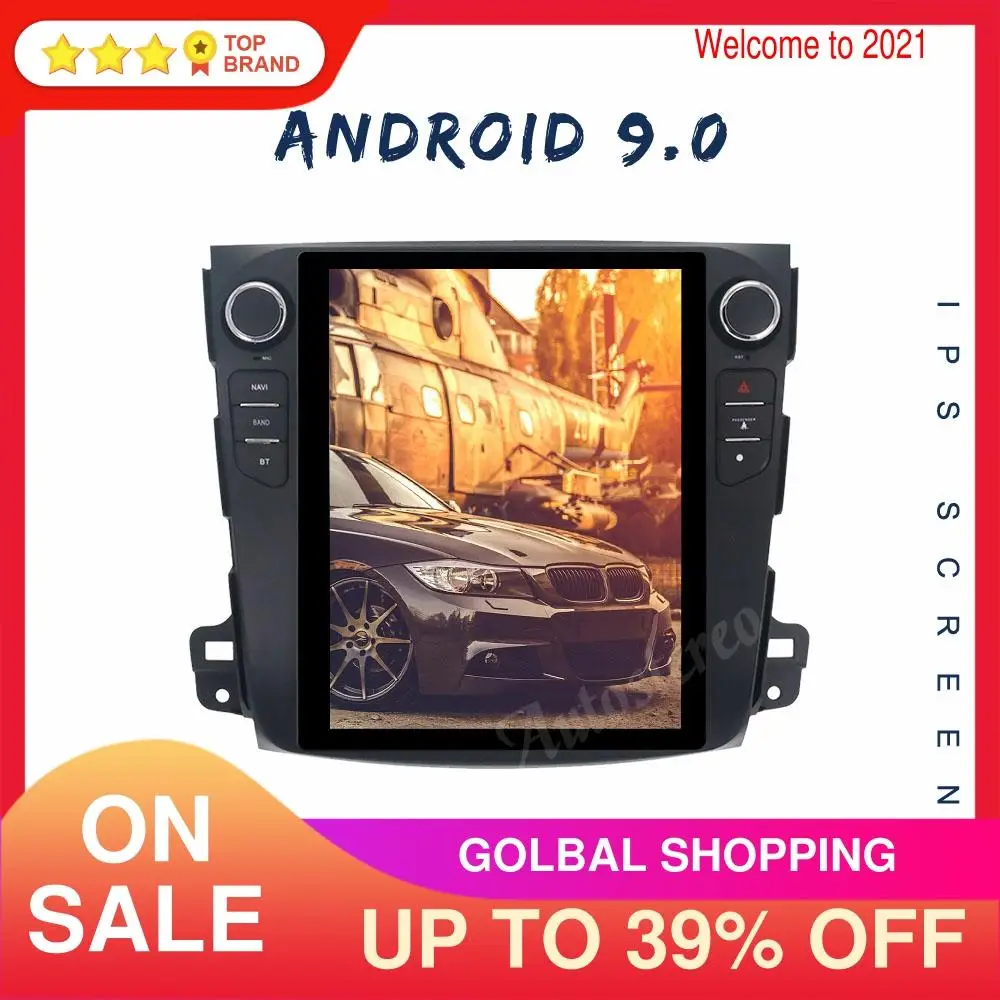 

4+128 Android 9 For Mitsubishi Outlander 2006-2011 Tesla Style Car GPS Navigation Headunit Multimedia Player Radio Tape Recorder