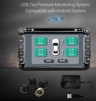 ouchuangbo tpms tire pressure monitoring system with 4 external sensor tire pressure alarm support usb port