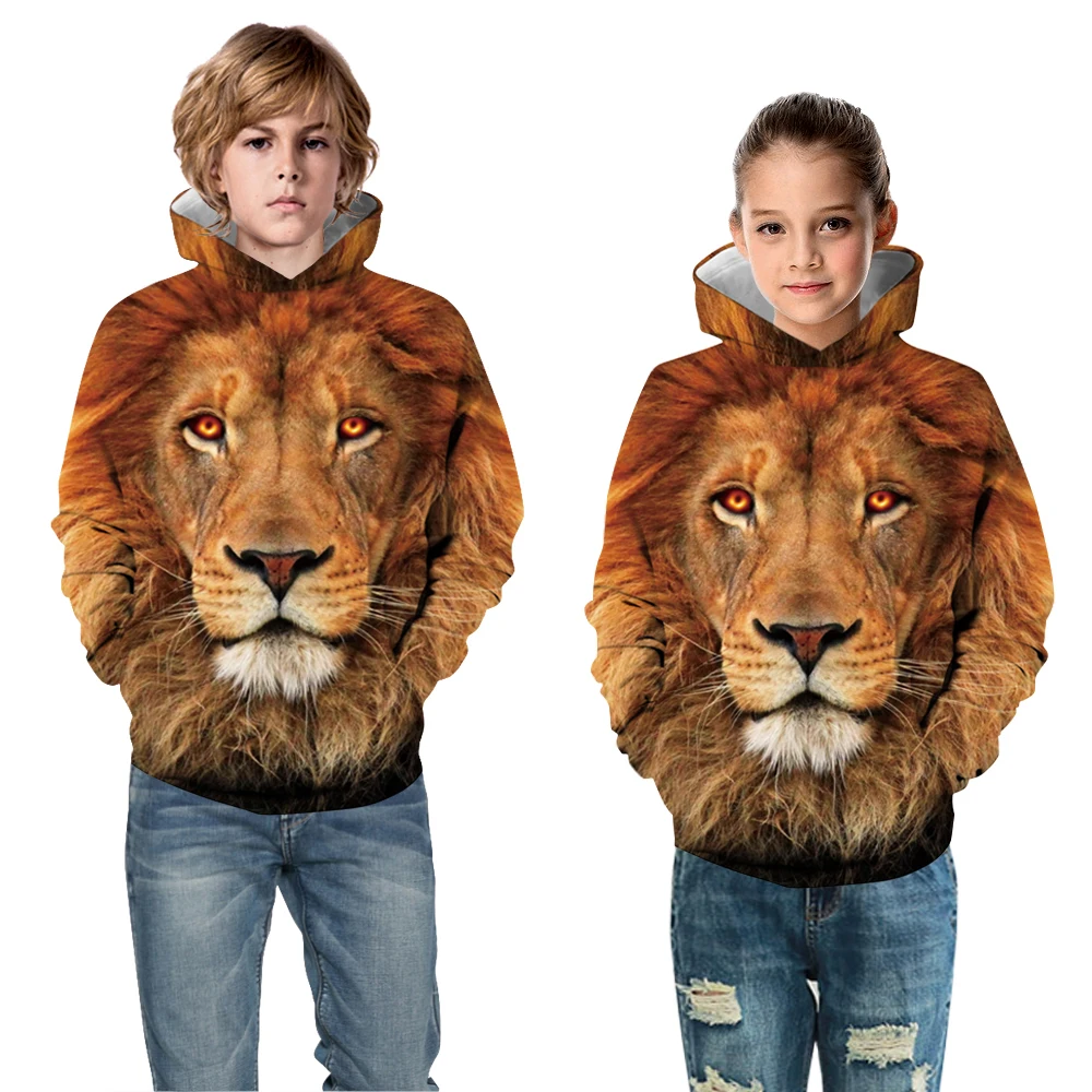 Толстовка для мальчиков с объемным рисунком Осенние толстовки капюшоном