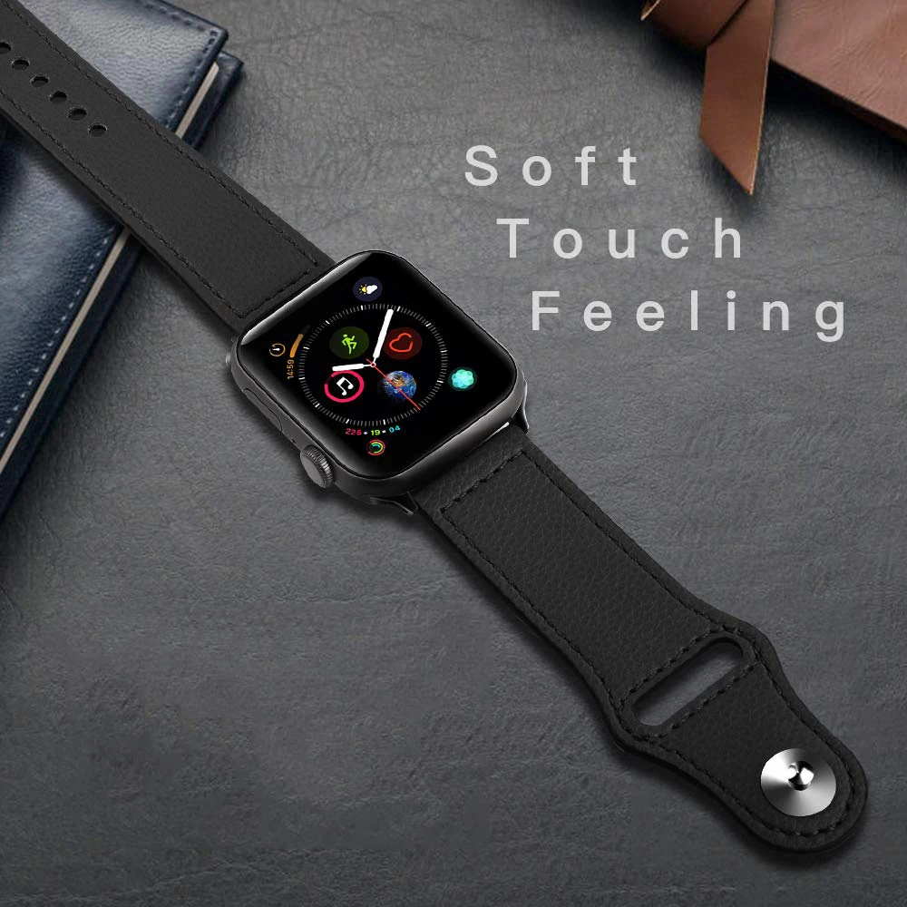 Ремешок из натуральной кожи для Apple Watch Band 38 мм 42 мм двухцветный браслет для Iwatch 1 2 3 4 5 44 мм 40 мм аксессуары петля