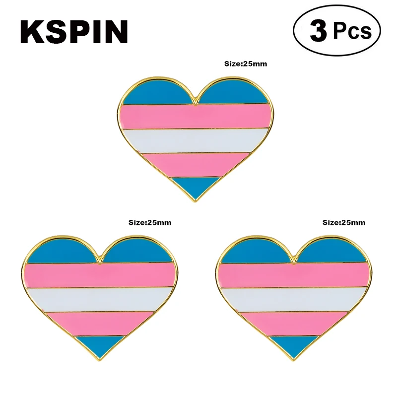 Фото Значок на лацкан в форме сердца для трансгендеров | Украшения и аксессуары