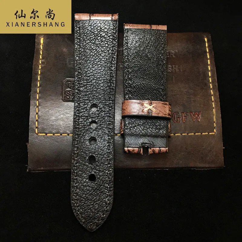 

New Handmade Crocodile Skin Watchbands Men Women Custom Alligator Strap Universal Watch Band 20MM 22MM 24MM Genuine Leather Belt