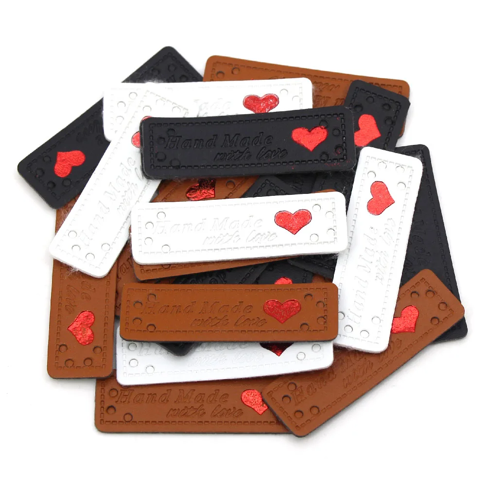 Этикетки ручной работы с надписью Handmade With Love 50 шт. 51 х15 мм|Этикетки для одежды| |