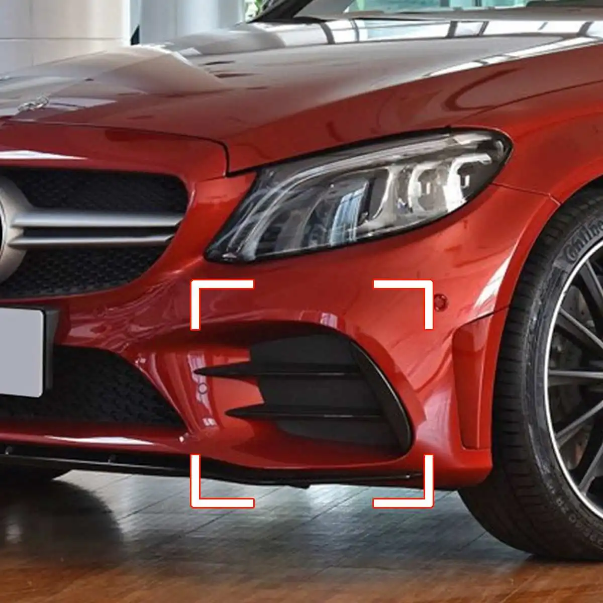 Передний бампер сплиттер Canard вентиляционное отверстие Крышка Накладка для Mercedes-benz C Класс W205 C180 C260 C300 Для AMG+ Стайлинг молдинги