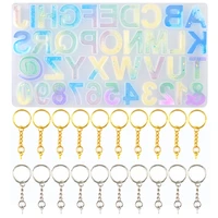 1 set english letter crystal epoxy resin mold alphabet number pendant casting silicone mould diy crafts key chain making tools