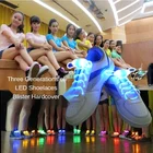 Светящиеся шнурки для обуви, флуоресцентные, со светодиодный Ной подсветкой