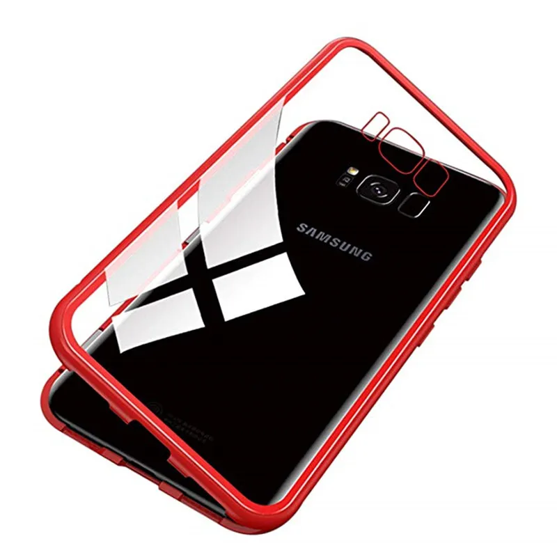 Магнитный чехол для samsung Galaxy A50 A7 A8 A9 M10 M20 M30 S7 край S8 S9 S10 S10e Note 8 9 J4 J6 Plus закаленное Стекло Чехлы для задней панели