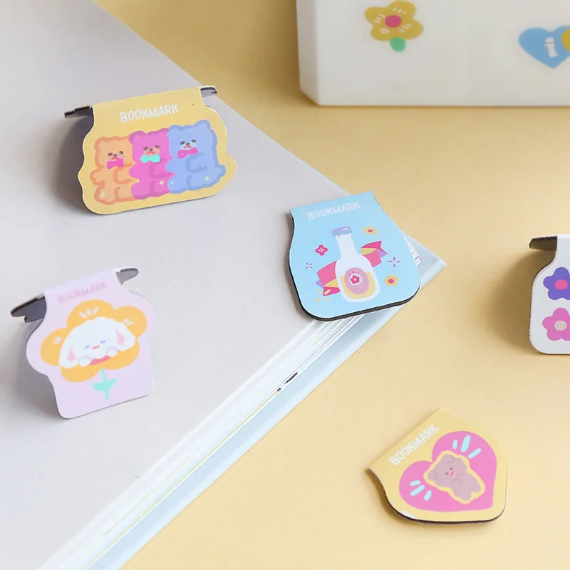 3 шт./партия Закладка для книги Магнитная и милые носки с рисунками зверей из