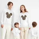 Свитшот с рисунком Микки-Мауса, унисекс, свободные толстовки, пуловер, белые Модные свитшоты для мамы и дочери с изображением героев Диснея