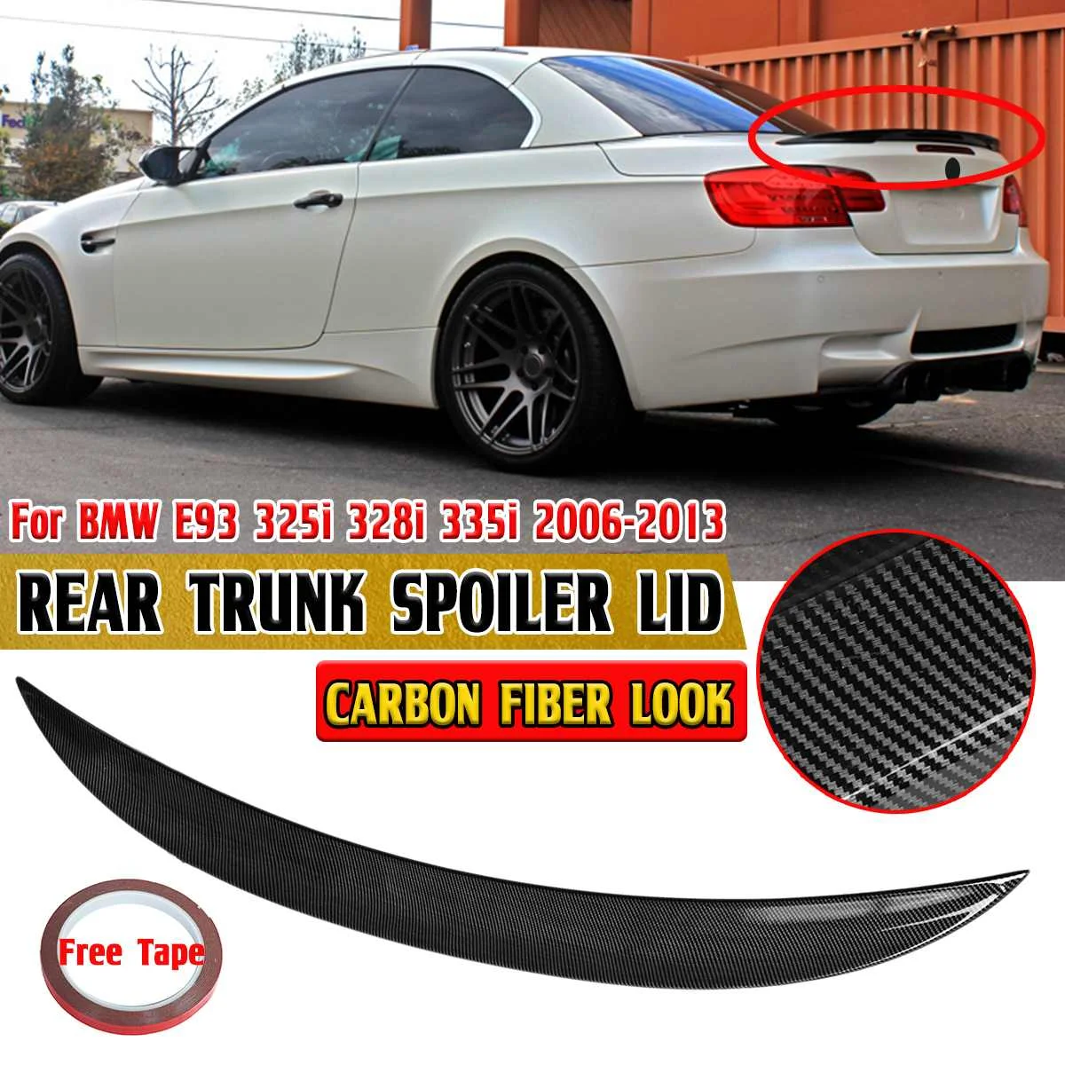 Прямая замена E93 Автомобильный задний спойлер крыло багажника губа ДЛЯ BMW 325i 328i 335i