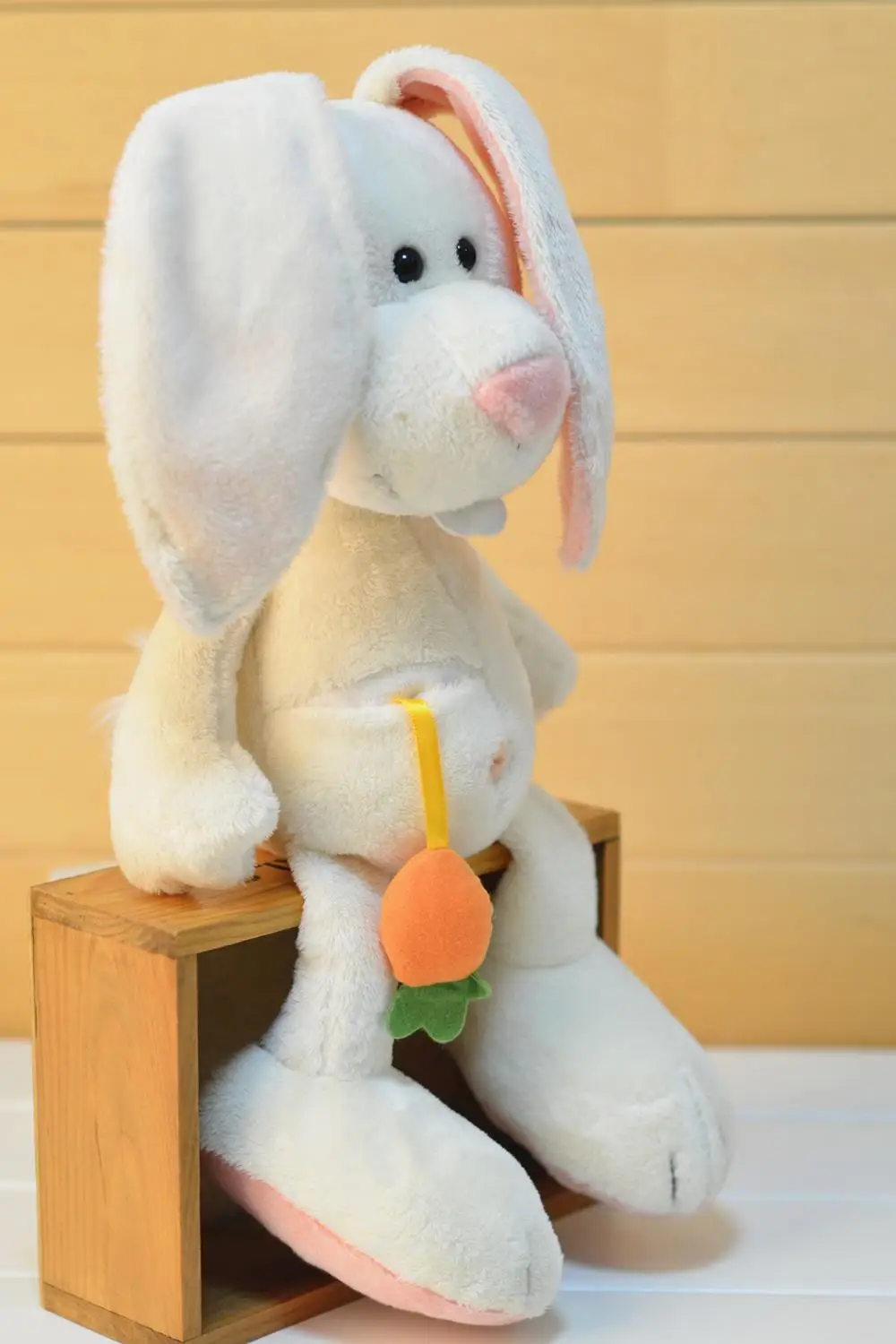 Прямая поставка 50 см милый белый кролик с морковкой плюшевый Игрушечный Кролик