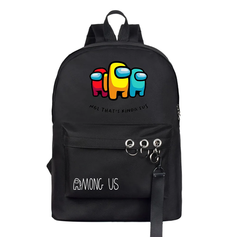 

among us game peripheral school bag cartoon printing fashion backpack large capacity travel backpack Student cute pink schoolbag