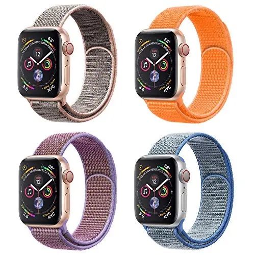 Нейлон 38 мм 40 ремешок для часов Apple Watch 42 44 мягкая дышащая Спортивная петля браслет
